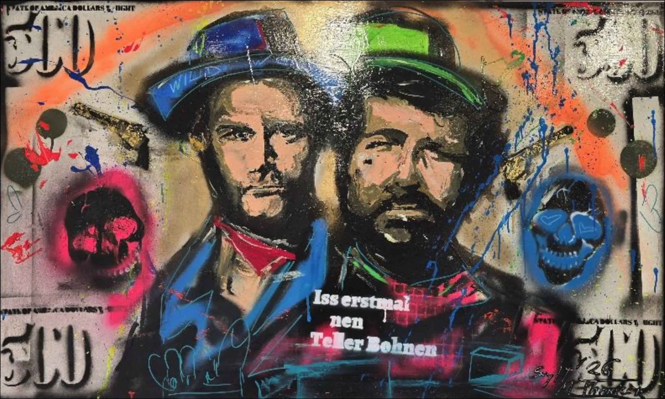 4 Fäuste auf Tresterplatte Acryl
